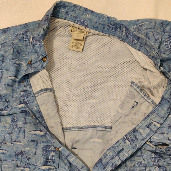 L.L. Bean Blue Casual Button Down Shirt - Picture 8 of 13